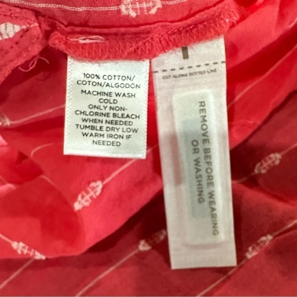 LOFT Coral Top with white embroidery, NWT! - Picture 8 of 9
